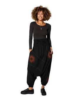 Harembroek katoen zwart zon