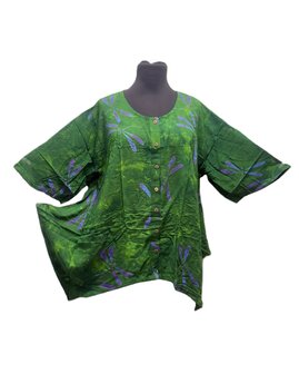 Blouse Wizard batik - groen paars