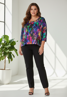 Wijd shirt Mery kort multi