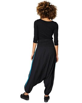 Harembroek katoen zwart blauw 