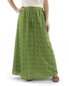 Rok katoen broderie groen