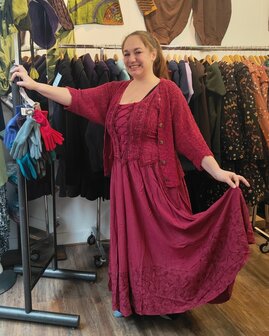 Jurk india lang blauw