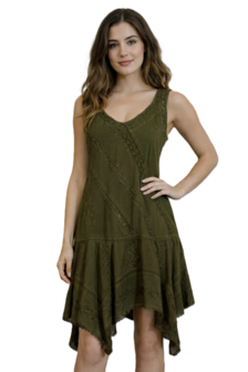 Jurk india punten kaki