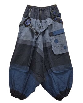 Harembroek 'rokje' blok - blauw