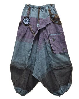 Harembroek 'rokje' blok - petrol paars