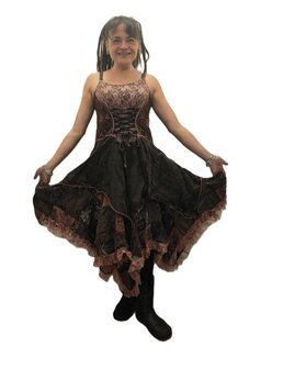 Jurk punten kant oudroze