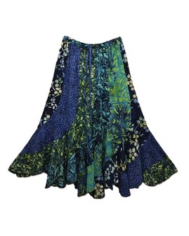 Bananenrok batik - blauw groen