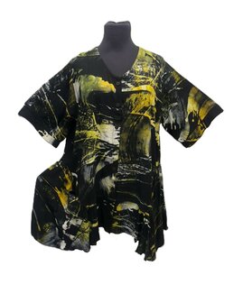 Blouse b148 batik - zwart geel