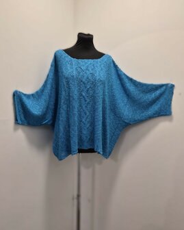 Billy trui Irma kabel - turkis blauw