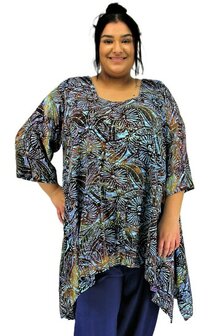 Tuniek Birgit String - Bruin turquoise