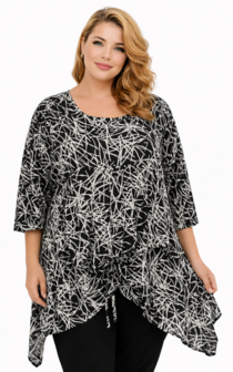 Tuniek Birgit String - Zwart wit