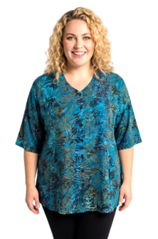 Blouse Dallas - petrol geel