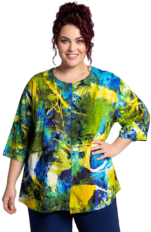 Blouse Emma - blauw groen geel