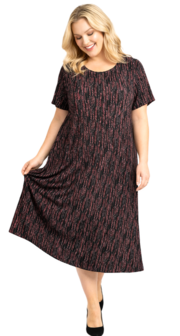 Jurk Helena bordeaux zwart