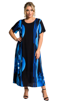 Jurk Helena - zwart blauw