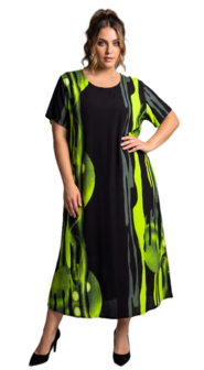 Jurk Helena - zwart groen