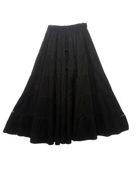 Rok stroken katoen - zwart