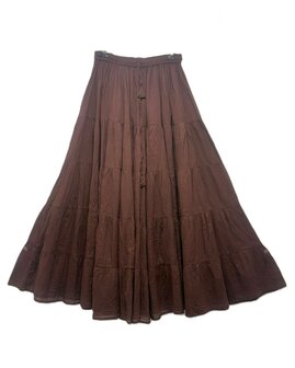 Rok stroken katoen - bruin