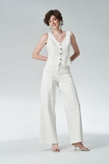 Triangle broek jeans wit