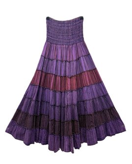 Rok katoen stroken - paars 1