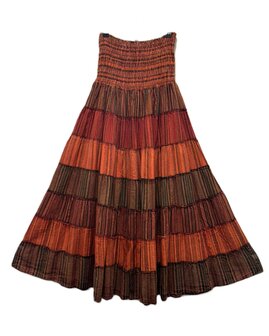 Rok katoen stroken - rood 3