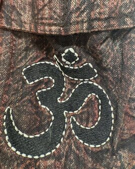 Broek katoen ohm patch - antraciet bordeaux
