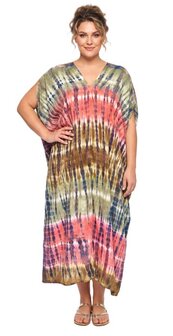 Kaftan Niva - roze groen