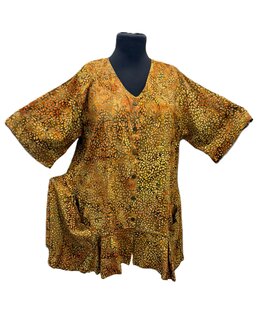 Blouse b148 batik - oranje oker