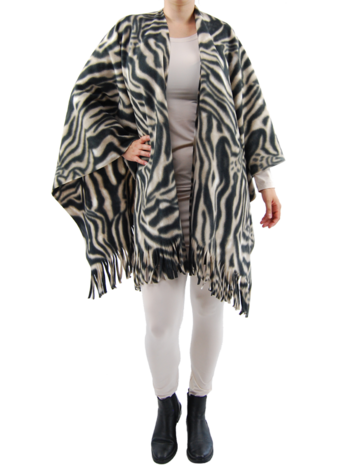 Boris omslag poncho fleece print