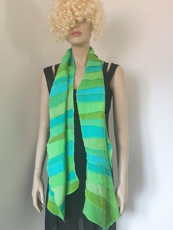 Lime en zeegroen viscose sjaal - Liz