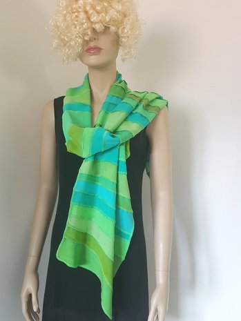 Lime en zeegroen viscose sjaal - Liz