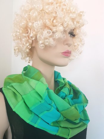 Lime en zeegroen viscose sjaal - Liz