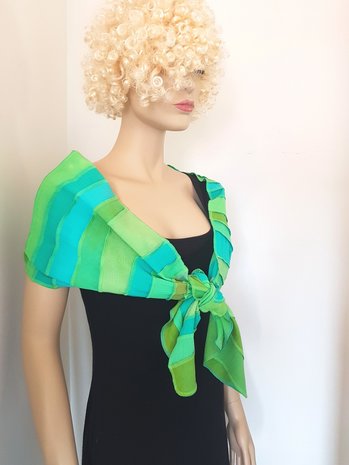 Lime en zeegroen viscose sjaal - Liz