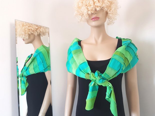 Lime en zeegroen viscose sjaal - Liz