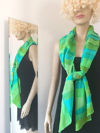 Lime en zeegroen viscose sjaal - Liz