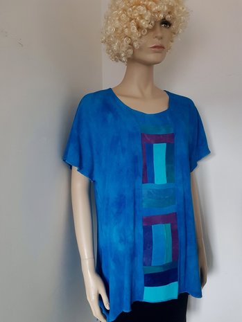 Shirt turquoise patchwork - Liz