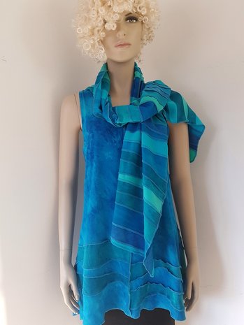 Viscose hemd zeegroen turquoise - Liz