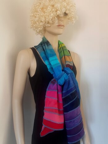 Super regenboog viscose sjaal  - Liz