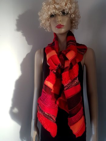 Warme rood oranje roestbruine sjaal  - Liz
