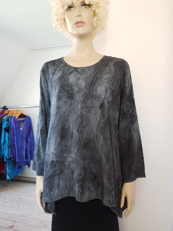 Blouse grijs stiksels 2 - Liz