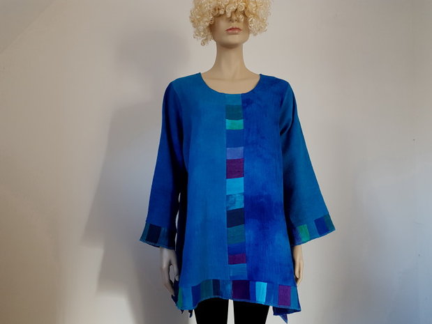 Blouse linnen patchwork 2 - Liz