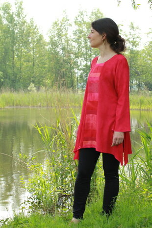 Blouse rood rond - Liz