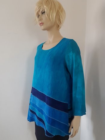 Blouse blauw banen - Liz