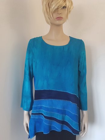 Blouse blauw banen - Liz