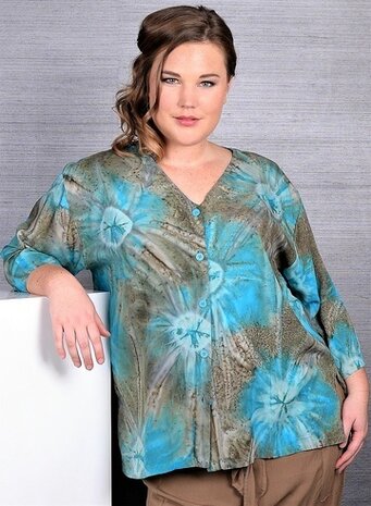 Blouse Denver turquoise goud
