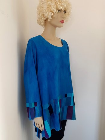 Blouse patchwork turquoise - Liz