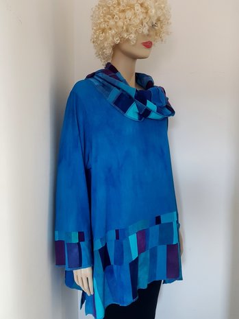 Blouse patchwork turquoise - Liz