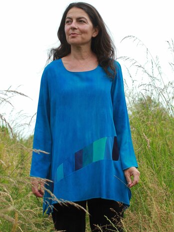 Blouse ronde patchwork baan - Liz