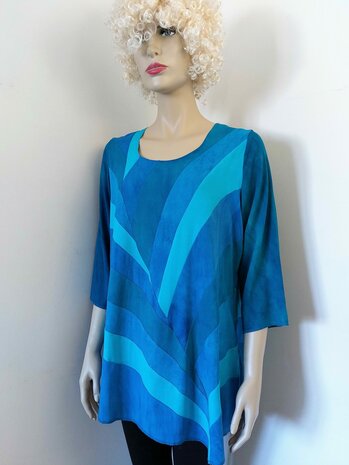 Blauwe blouse lijnen - Liz