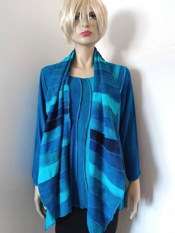 Blauwe blouse lijnen - Liz